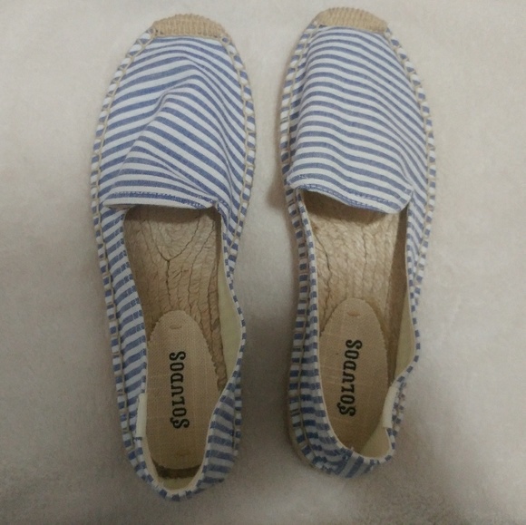 Soludos Shoes - Soludos Blue Striped Smoking Slipper Espadrilles